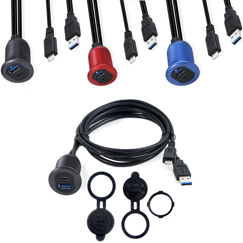 USB 3.0 플러시 마운트 연장 케이블 2M 자동차 대시보드 패널 USB 유형