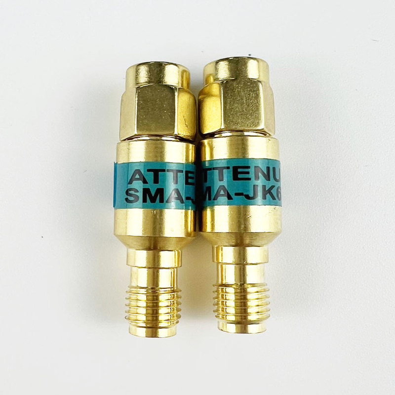 2W DC-6GHz SMA 남성에서 SMA 여성 동축 RF Attenuator 1/2/3/5/6/10/15/30db Attenuator SMA 고정 커넥터 금판