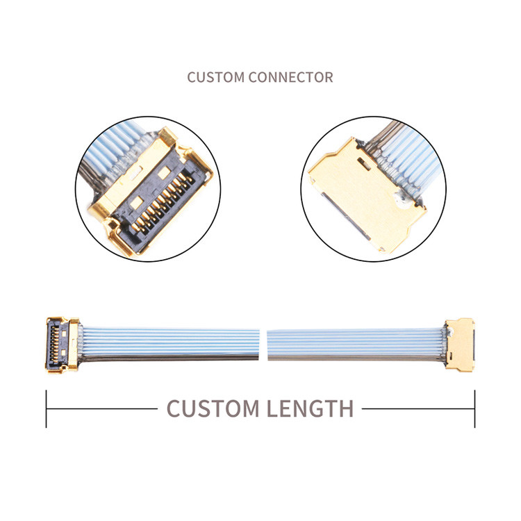 LVDS 케이블 케이블 라인 UY 10P 0.35mm Pitch I Pex 20857-010T-01 Ipex 마이크로 코아시얼 케이블용 케이블 어셈블리
