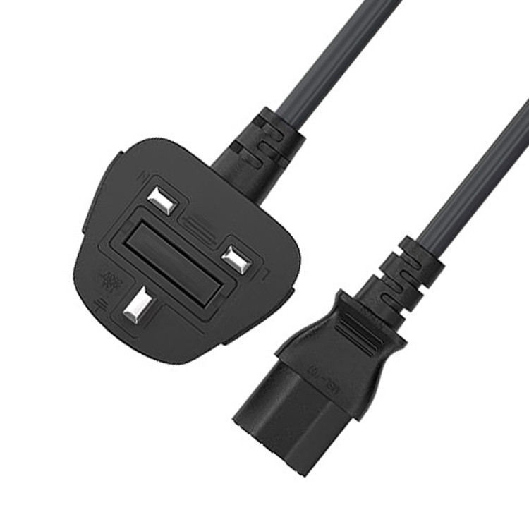 RY C13 UK 플러그 전원 케이블 Bs1363 18awg 250v 대부분의 컴퓨터 프린터 및 기타 장치에 대한 길이