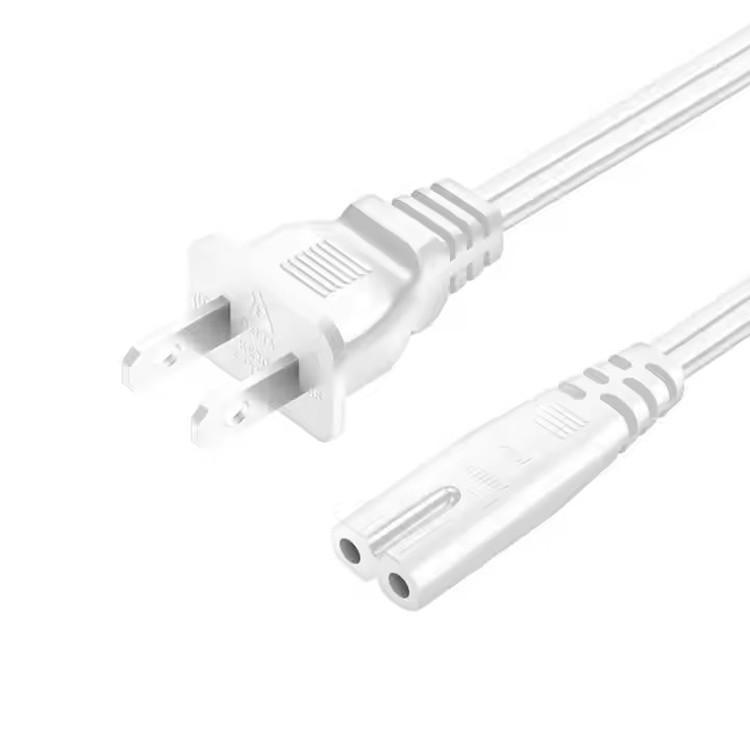양질의 순수한 구리 120V 18 Awg 2pin C7 확장 라인 Spt-2 흰색 AC 전원 전선 5FT 2 Prong 가정용 가전 랩