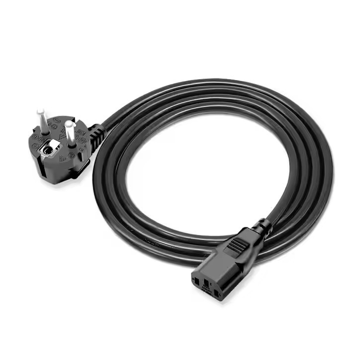 검은색 3G 연장선 케이블 AC 전원 전구 구리 IEC 유럽 EU 순수 VDE CEE PVC 0.75mm 1.5M 카튼 상자