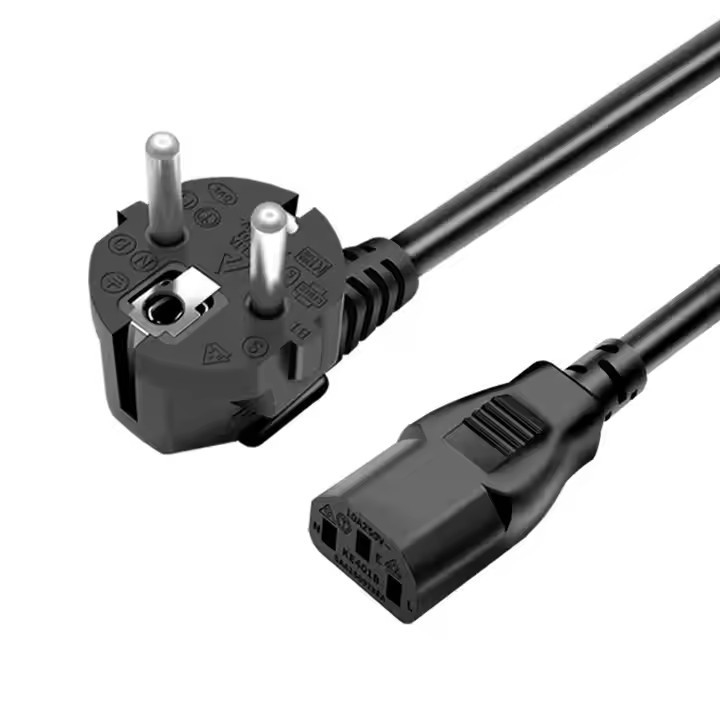 검은색 3G 연장선 케이블 AC 전원 전구 구리 IEC 유럽 EU 순수 VDE CEE PVC 0.75mm 1.5M 카튼 상자