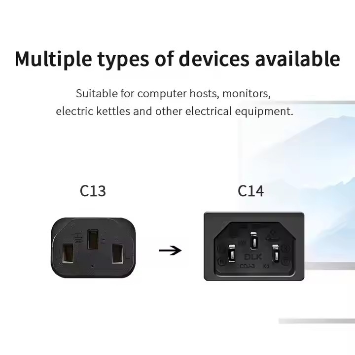검은색 3G 연장선 케이블 AC 전원 전구 구리 IEC 유럽 EU 순수 VDE CEE PVC 0.75mm 1.5M 카튼 상자