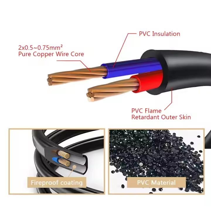2.5A 250V CCC VDE ETL IEC 승인 연장 전력 케이블 C7 직각 연결 장치 C7