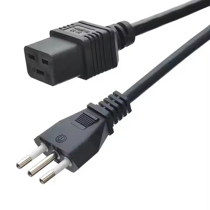 Iec-60320 3 Prong H05vv - F 3G 0.75 커넥터 C19에서 C20 커넥터 구리 선도자 가정용 가전용 전력 케이블