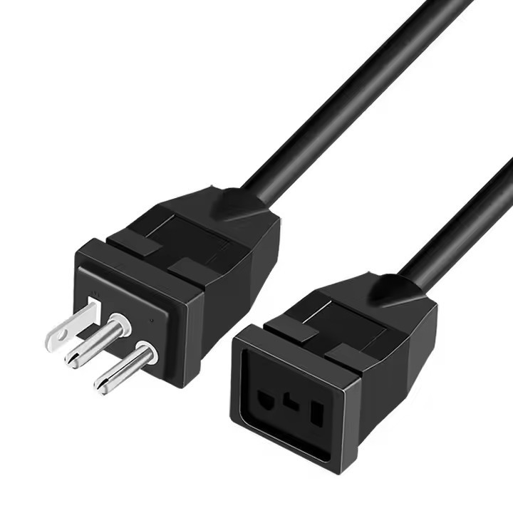 ETL UL817/CSA C22.2 SJT 3X14 ~ 10AWG 3 핀 US 블랙 파워 케이블 확장 산업용 US 확장 케이블 조명용