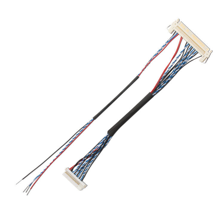 사용자 지정 OEM 와이어 하번 FI S20S 20 핀 1.25mm 피치 JAE 디스플레이 Lvds 케이블