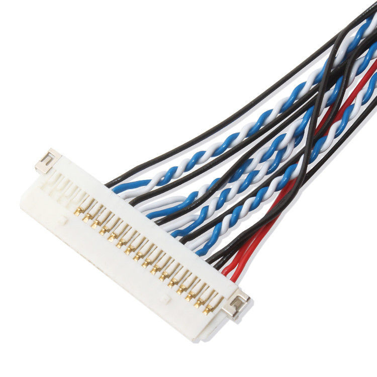 사용자 지정 OEM 와이어 하번 FI S20S 20 핀 1.25mm 피치 JAE 디스플레이 Lvds 케이블