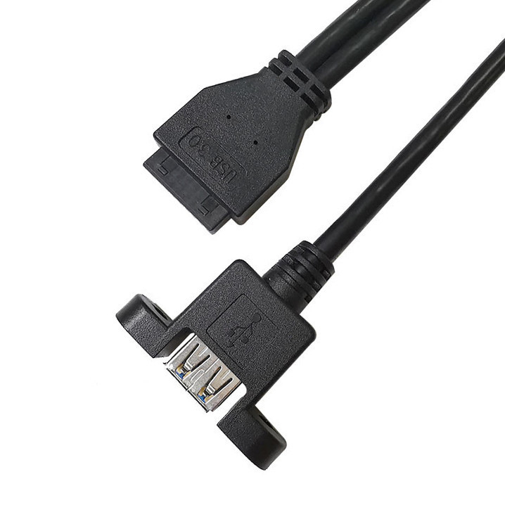산업용 배선 해운스 USB 3.0 패널 마운트 A X2 ~ 20 핀 헤더 메인보드 사용자 정의