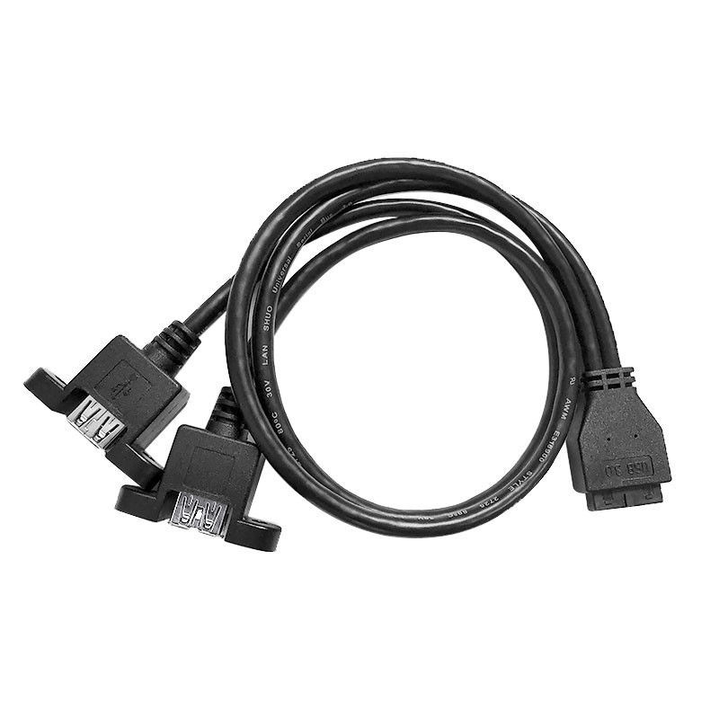 산업용 배선 해운스 USB 3.0 패널 마운트 A X2 ~ 20 핀 헤더 메인보드 사용자 정의