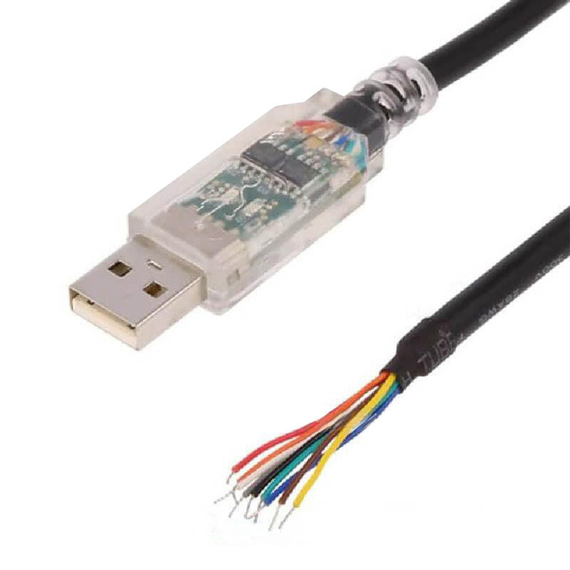 산업용 맞춤형 와이어 허리네스 RS-422 일련 프로토콜 케이블 USB-RS422-WE-1800-BT 반 벗긴 와이어