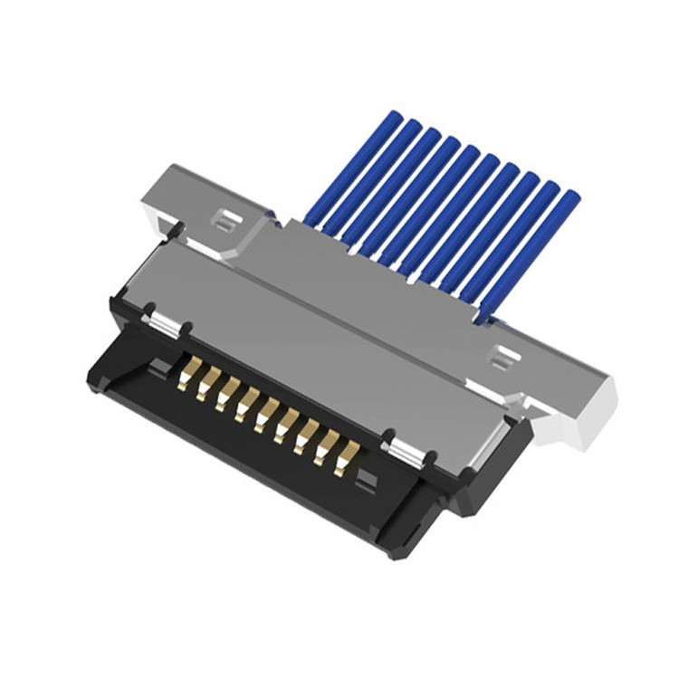 마이크로 코아시얼 케이블 집합 20345-010T32R 0.4mm 픽치와 수평 짝짓기 유형10 핀 LVDS 마이크로 코아시얼 연결