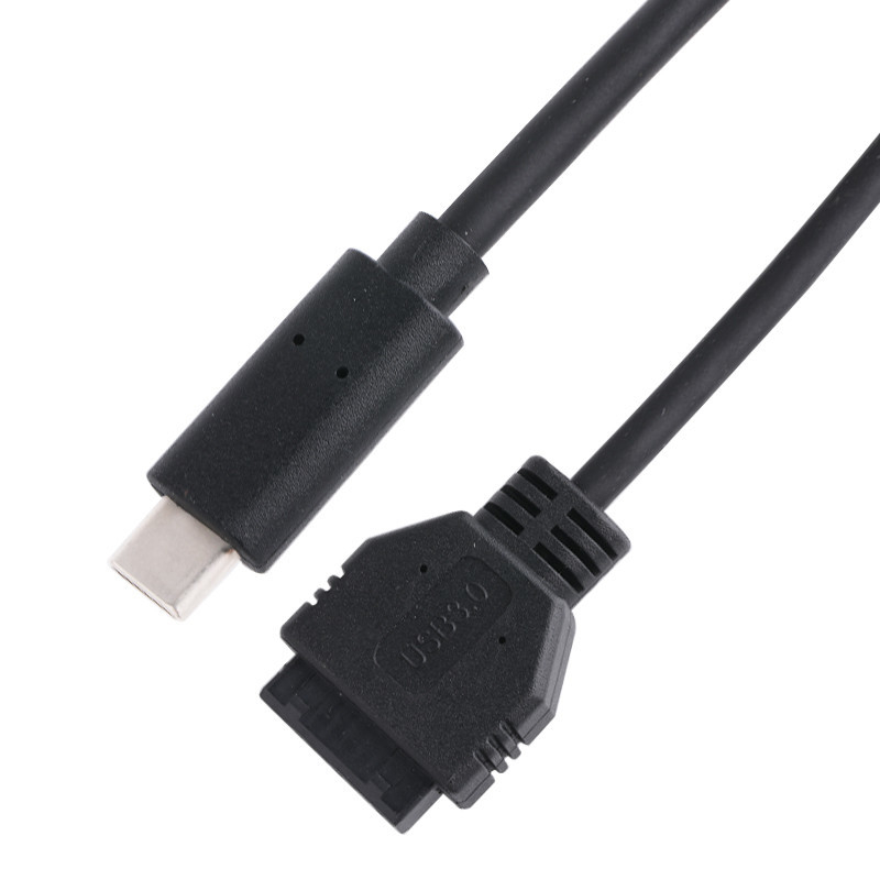 20P 여성 USB 3.0 타입 C에서 IDC 어댑터 케이블 내부 저항 블랙 PVC 와이어 OEM ODM