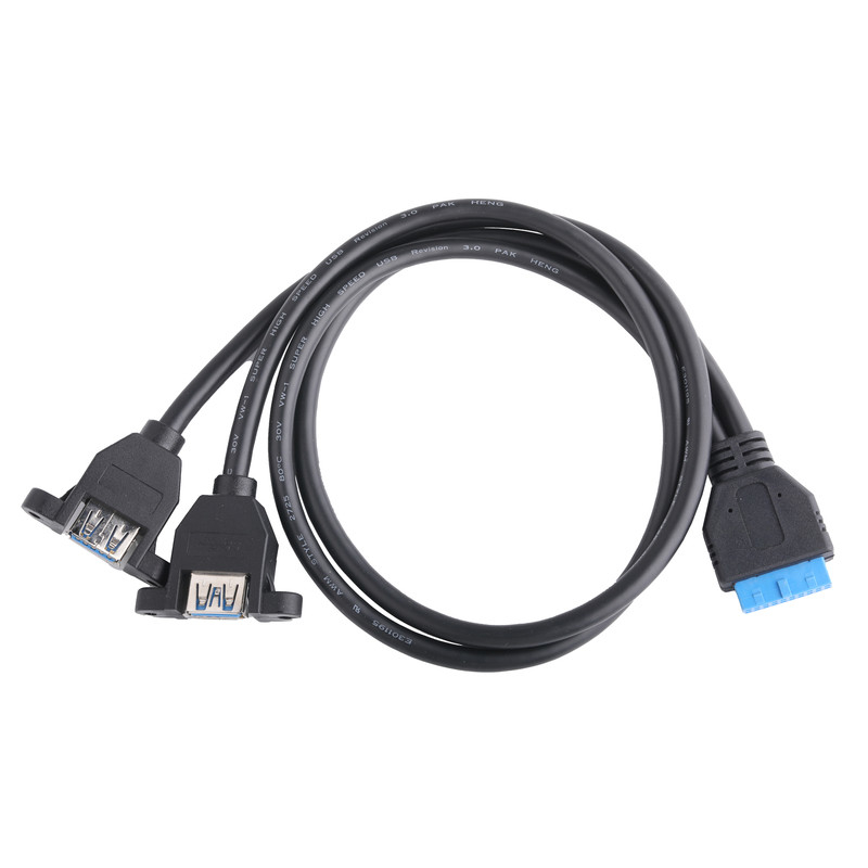 USB 3.0 프론트 패널 메인보드 19/20 핀 케이블 USB 여성 스플리터 어댑터 확장 커넥터