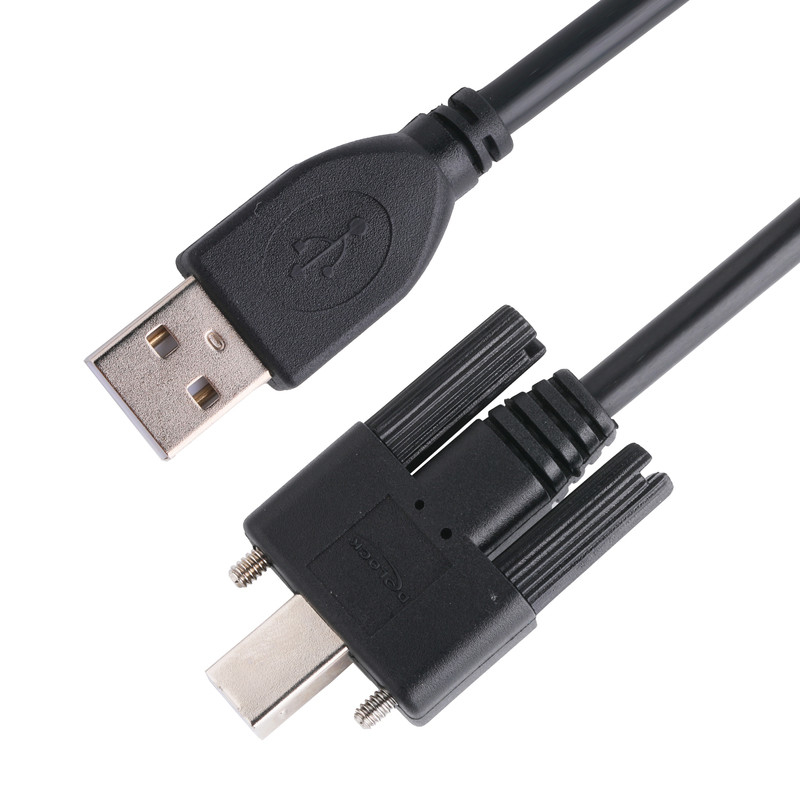 트레이드 블랙 UL 프린터 커넥터 케이블 USB 2.0 타입 A에서 타입 B 로킹