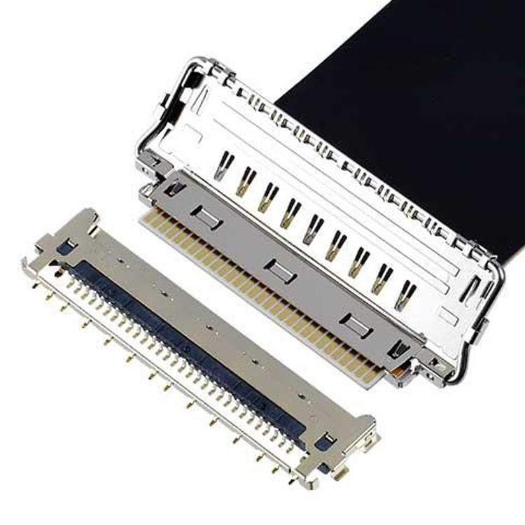멀티포인트어더링이 있는 완전히 보호된 마이크로 코아시얼 케이블 20862-040T01 40P 수평 결합형 FPC 플러그 커넥터