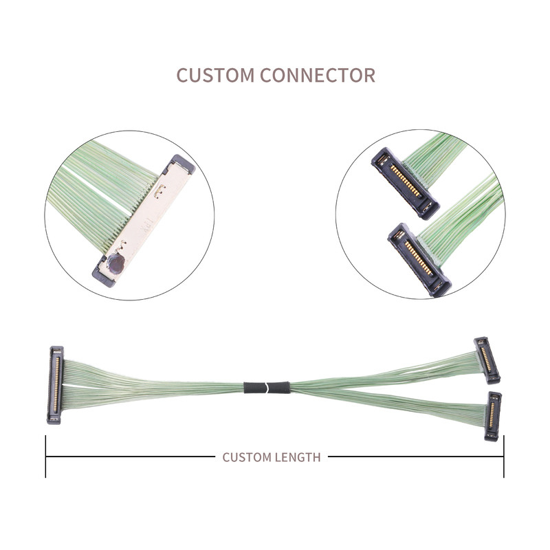 I-Pex 케이블 ss 35P 마이크로 코아시얼 케이블 20380-035t-06 Lvds 커넥터 0.4mm 피치 오른쪽 각