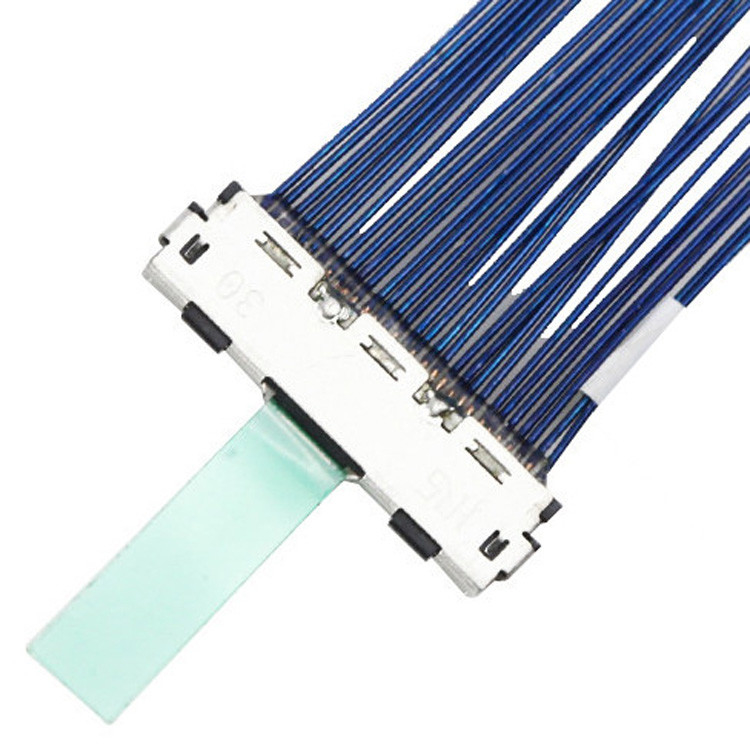 30핀 LVDS 마이크로 코아시얼 케이블 0.5mm 피치, 히로세 커넥터, DF80D-30P-0.5SD로 지정