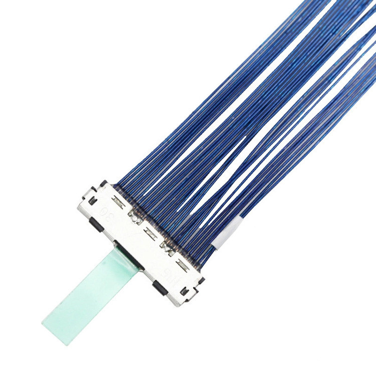 30핀 LVDS 마이크로 코아시얼 케이블 0.5mm 피치, 히로세 커넥터, DF80D-30P-0.5SD로 지정