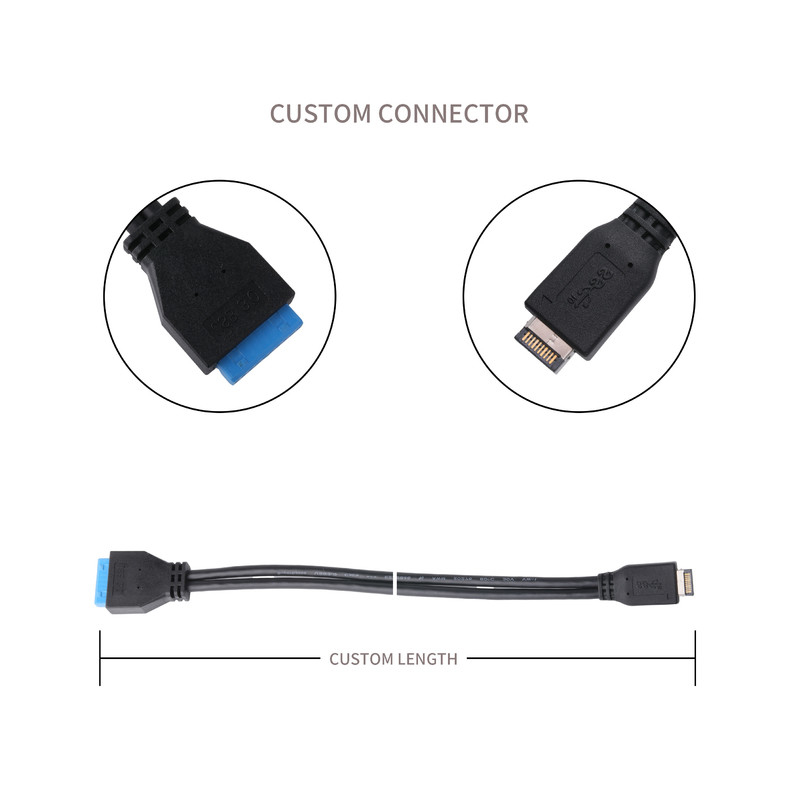 컴퓨터 메인보드 전원 케이블 USB 3.1 타입-E 남성에서 IDC20P 남성 어댑터 케이블 20 핀 확장 케이블