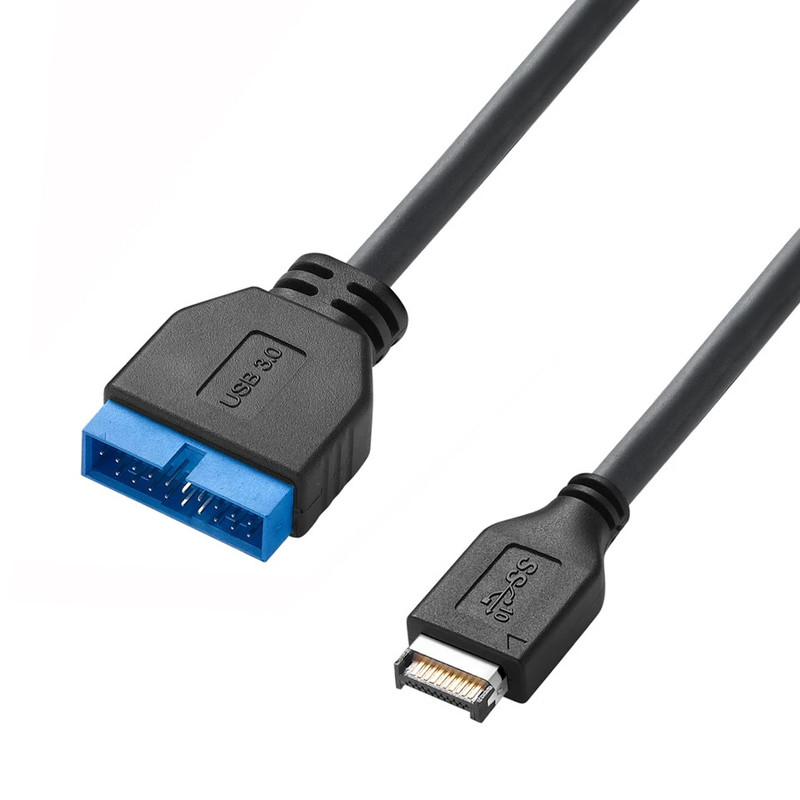 컴퓨터 메인보드 전원 케이블 USB 3.1 타입-E 남성에서 IDC20P 남성 어댑터 케이블 20 핀 확장 케이블