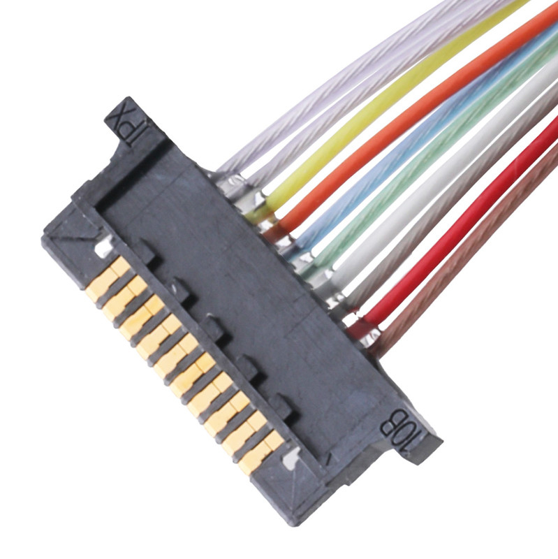 LCD 모니터 DW-5 20598-010T-02 0.5 밀리미터 동안 라이프즈 동축 케이블 컨넥터는 10개 핀을 던집니다