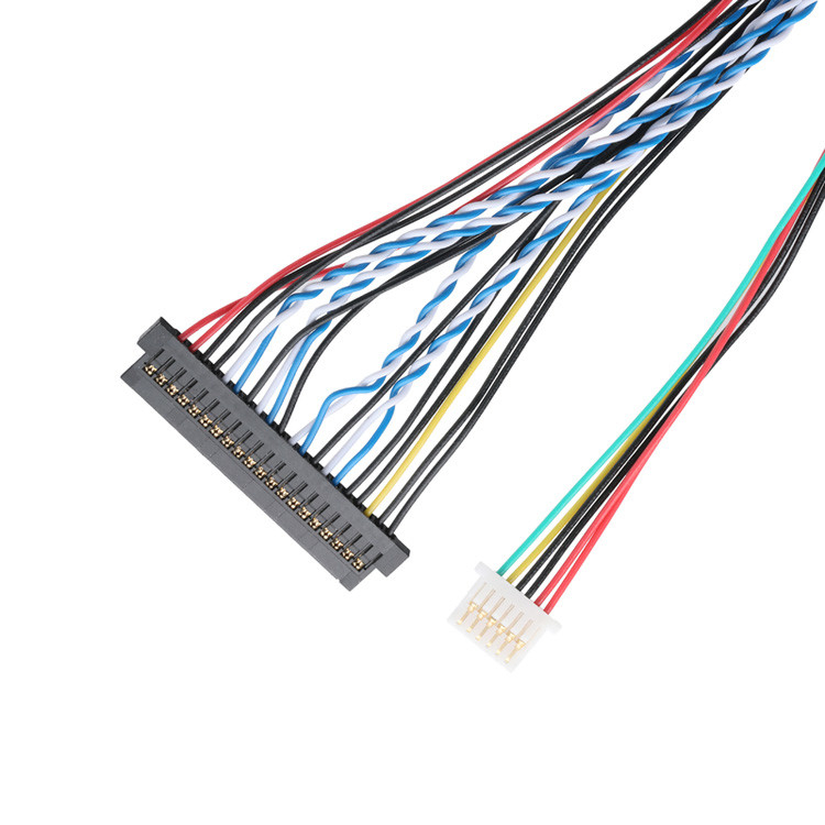 OEM/ODM JAE FI-X30HL 30P 1.0mm Pitch에서 JAE FI-S20S 20P 및 SHLP-6P에 대한 LVDS 케이블 조립