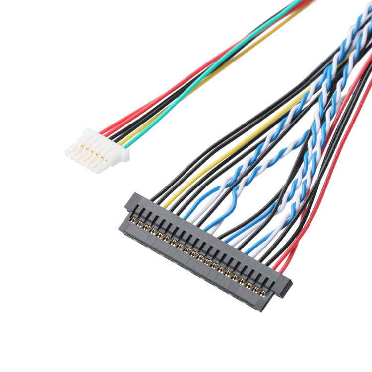 OEM/ODM JAE FI-X30HL 30P 1.0mm Pitch에서 JAE FI-S20S 20P 및 SHLP-6P에 대한 LVDS 케이블 조립