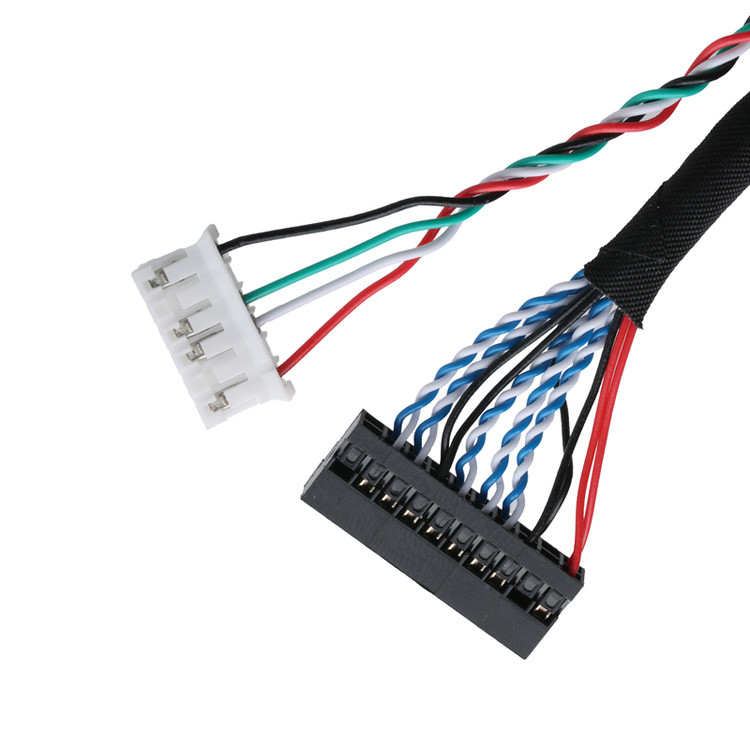 LVDS 케이블 커넥터 DF14-20P-1.25H에서 PH2.0-6P 커넥터 및 DH2.0-T 터미널로 신호 데이터 전송