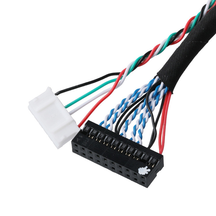 LVDS 케이블 커넥터 DF14-20P-1.25H에서 PH2.0-6P 커넥터 및 DH2.0-T 터미널로 신호 데이터 전송
