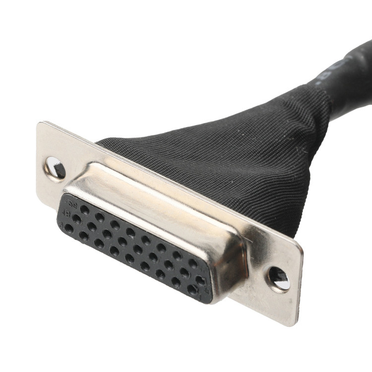 OEM/ODM LVDS 케이블 어셈블리 히로세 DF13-40Pin 1.25mm Pitch to HD-SUB 26P 여성 솔더 UL 1007 20AWG 케이블