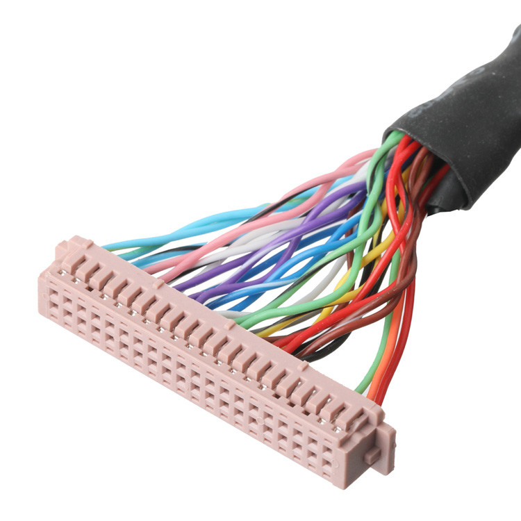OEM/ODM LVDS 케이블 어셈블리 히로세 DF13-40Pin 1.25mm Pitch to HD-SUB 26P 여성 솔더 UL 1007 20AWG 케이블