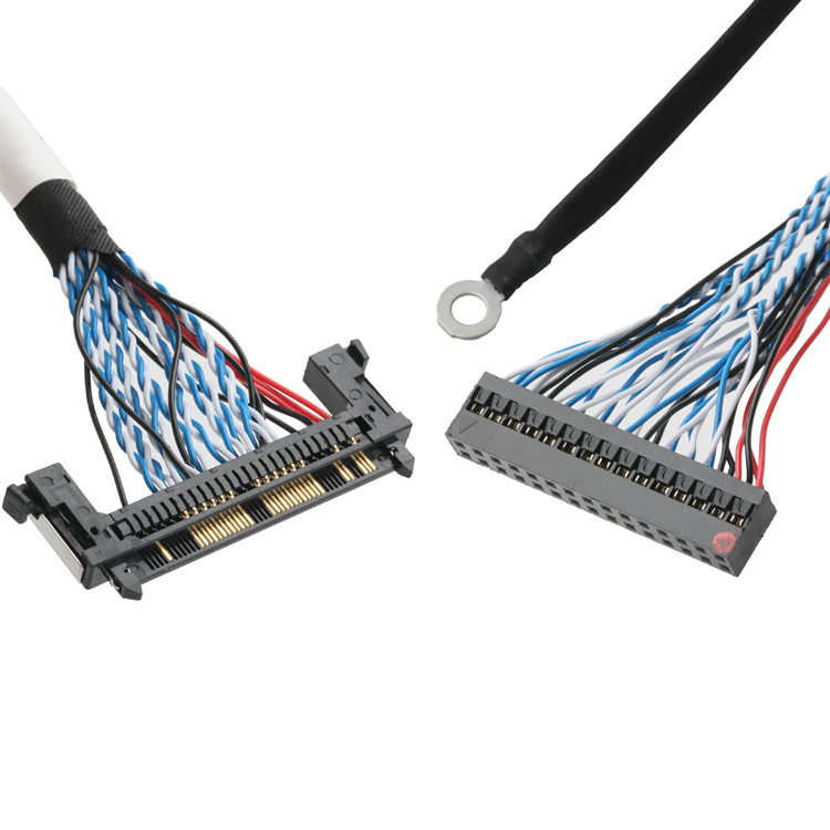 OEM/ODM LVDS 케이블 집합체 JAE FI-RE51HL 51 핀에서 DP2.0 30-핀 또는 EGN UL 1571 28AWG 케이블