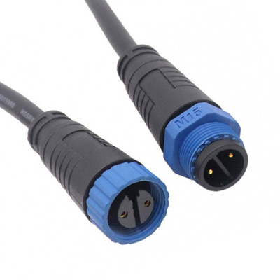 M15 산업용 2, 3 핀 원형 연결기 용접형 조립 및 방수 IP67 등급 OEM/ODM