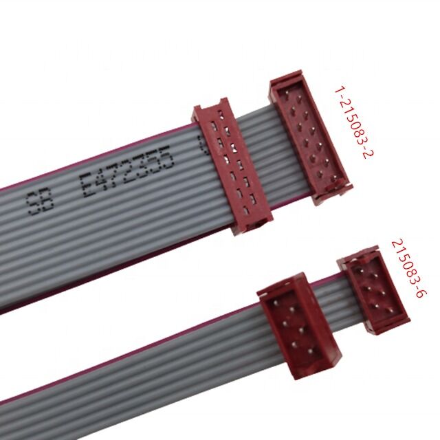 1.27mm 피치 12pin IDC 소켓 28AWG 평면 리본 케이블 조립 - 마이크로 매치 남성 1-215083-2