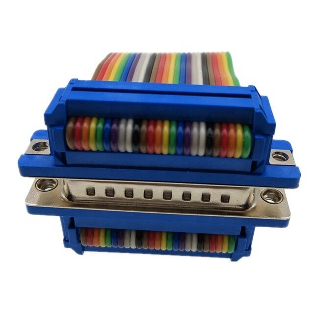 25핀 금도금 D-Sub 커넥터, 맞춤 길이 플랫 리본 케이블 및 IDC 크림프 커넥터