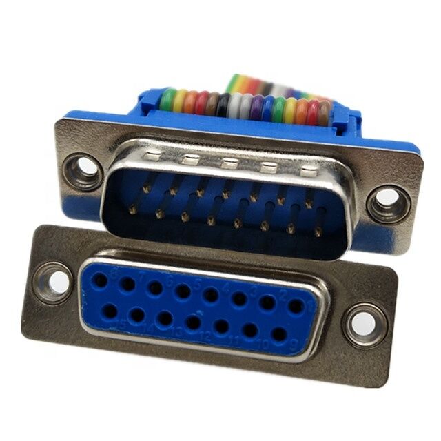 OEM ODM RS232 15핀 D-Sub 금도금 커넥터 플랫 리본 케이블 어셈블리 (맞춤형 길이 가능)