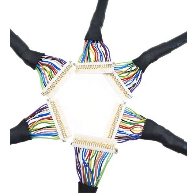 RY Hot Sale 30pin DF19 to DF19 Hirose 1.0mm Pitch Universal Lvds Cables for Driver Board LCD TV Monitor