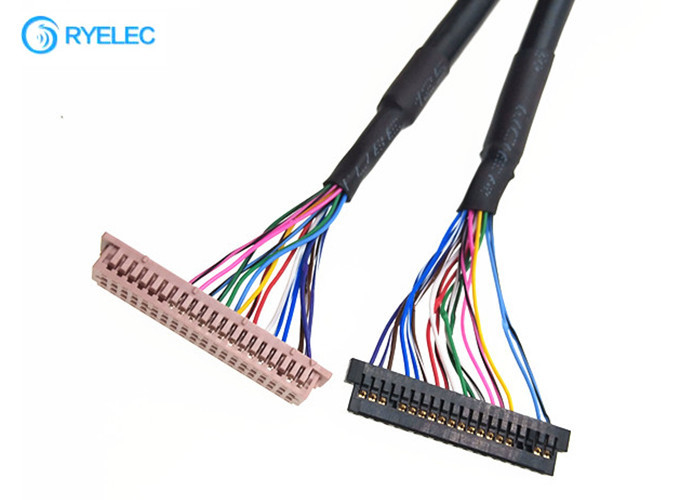 OEM ODM 40PIN  DF13-40DS-1.25C에 디지털 방식으로를 위한 재킷 Lvds 케이블을 가진 20PIN JAE Fi