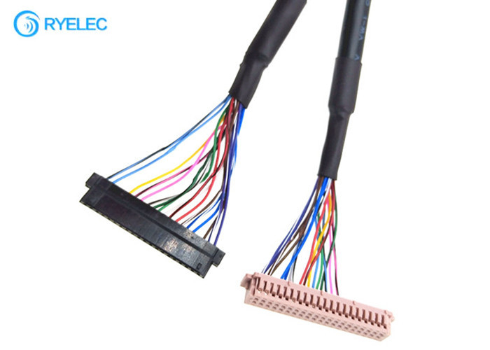 OEM ODM 40PIN  DF13-40DS-1.25C에 디지털 방식으로를 위한 재킷 Lvds 케이블을 가진 20PIN JAE Fi