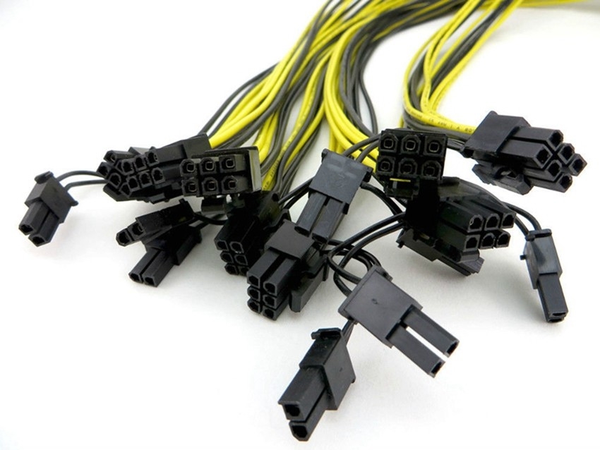 16AWG 6PIN 남성에서 8PIN 남성 Pci E 그래픽 카드용 전원 케이블