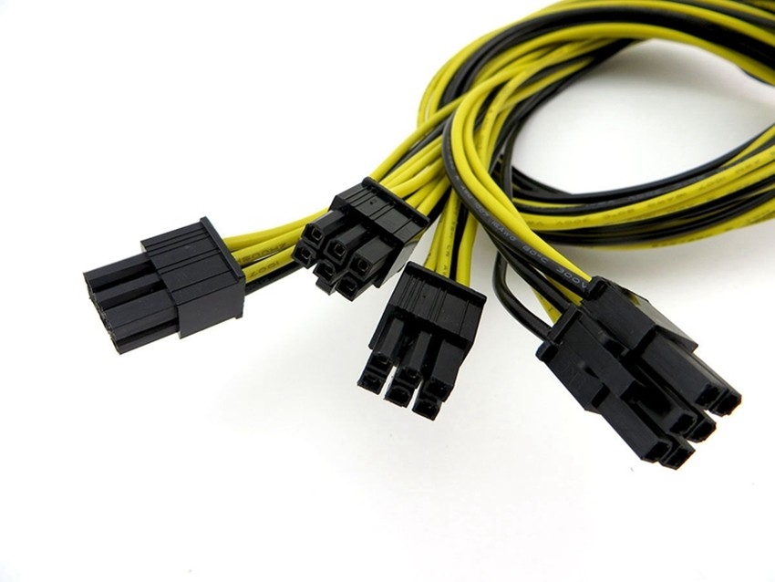 16AWG 6PIN 남성에서 8PIN 남성 Pci E 그래픽 카드용 전원 케이블